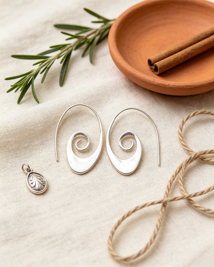 Simple Geometric Spiral Earrings