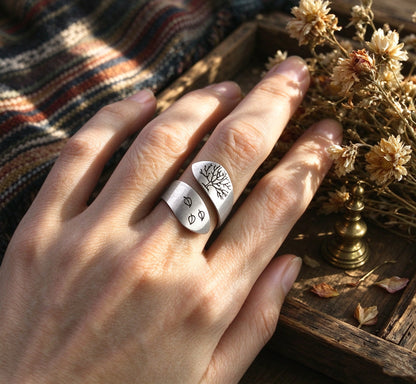New model life Tree Open-wrapped Ring