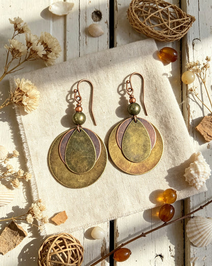 Bronze Ring-Shaped Earrings