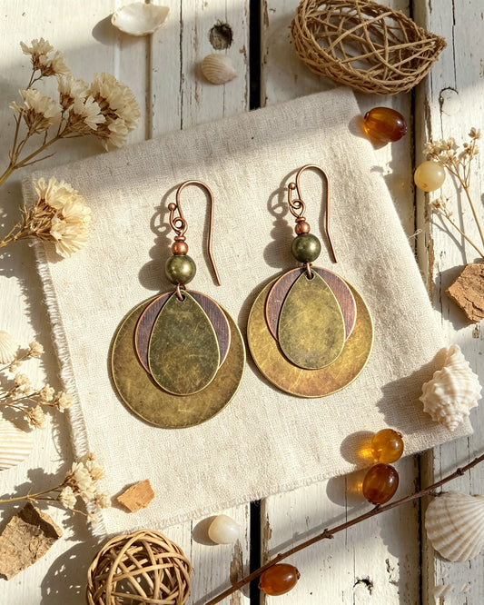 Bronze Ring-Shaped Earrings