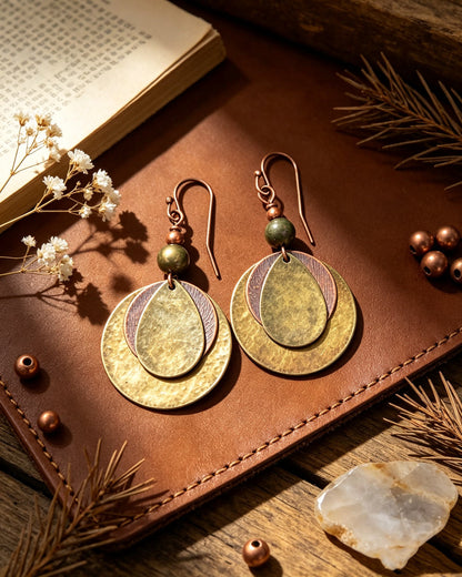 Bronze Ring-Shaped Earrings