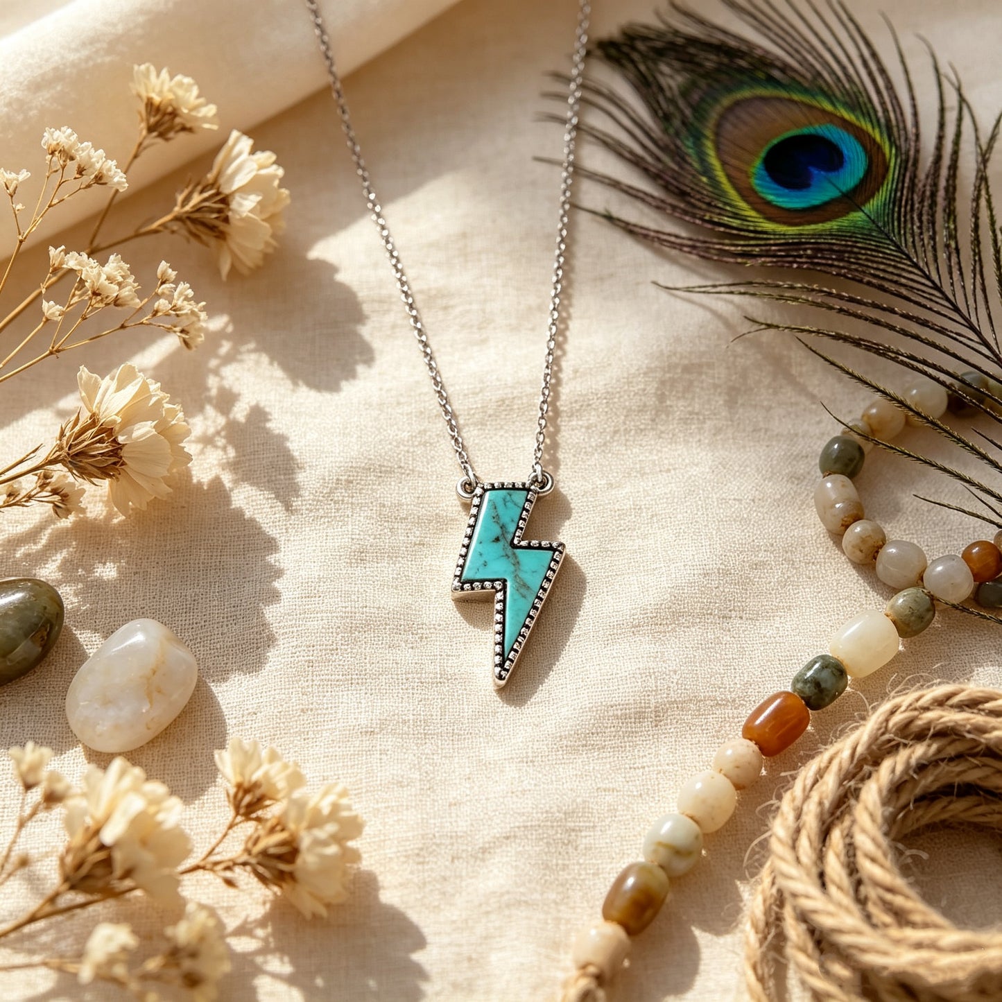 Turquoise Lightning Lendant Necklace