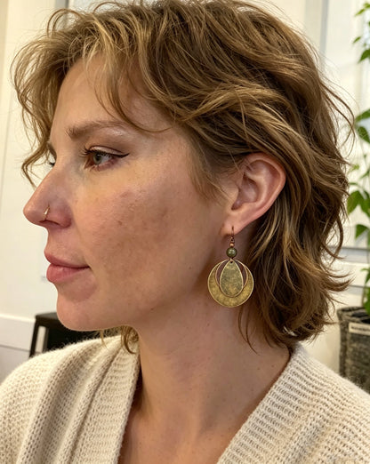 Bronze Ring-Shaped Earrings
