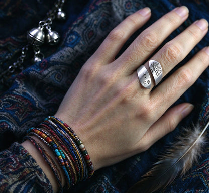 New model life Tree Open-wrapped Ring