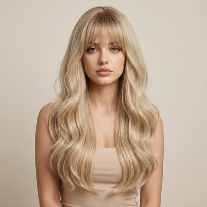 Chiesma 24″ Long Wavy Glueless Synthetic Wig – Multiple Colors Available