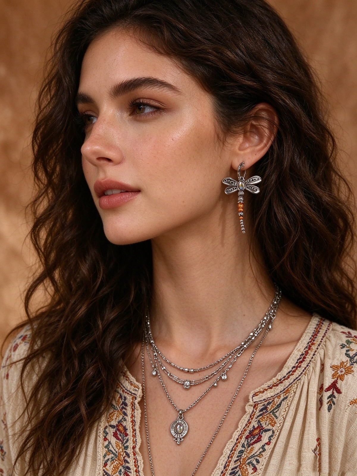 Dragonfly Moonstone Earrings