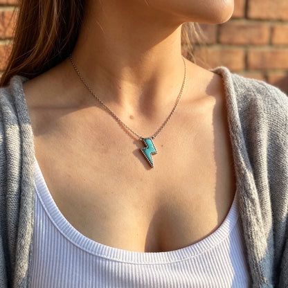 Turquoise Lightning Lendant Necklace