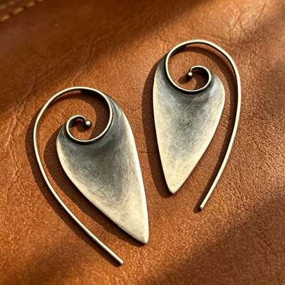 Geometric Triangular Spiral Earrings