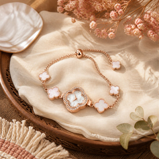 Four-leaf Clover Diamond-studded Watch
