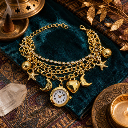 Gold Accessories Fashion Pendant Watch
