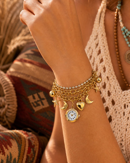 Gold Accessories Fashion Pendant Watch
