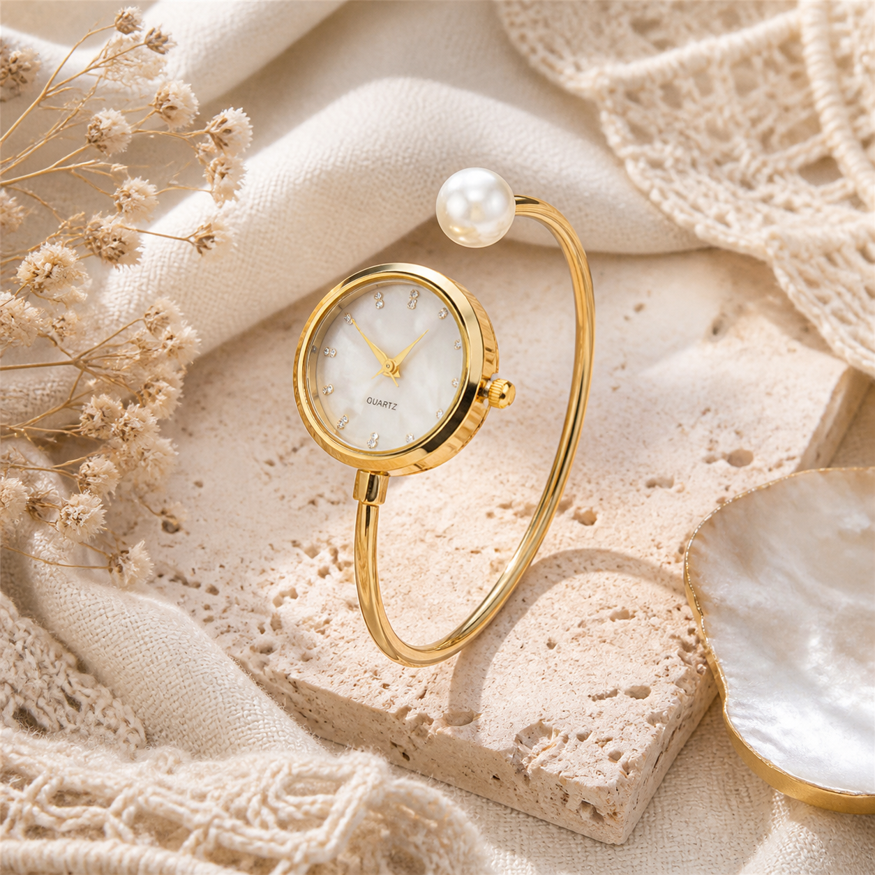 Lazy Style Pearl Watch Bracelet