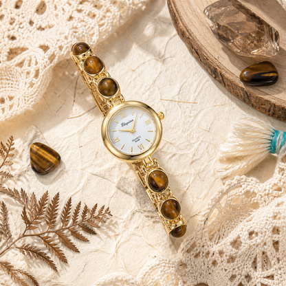 Tiger-Eye Stone Watch Bracelet