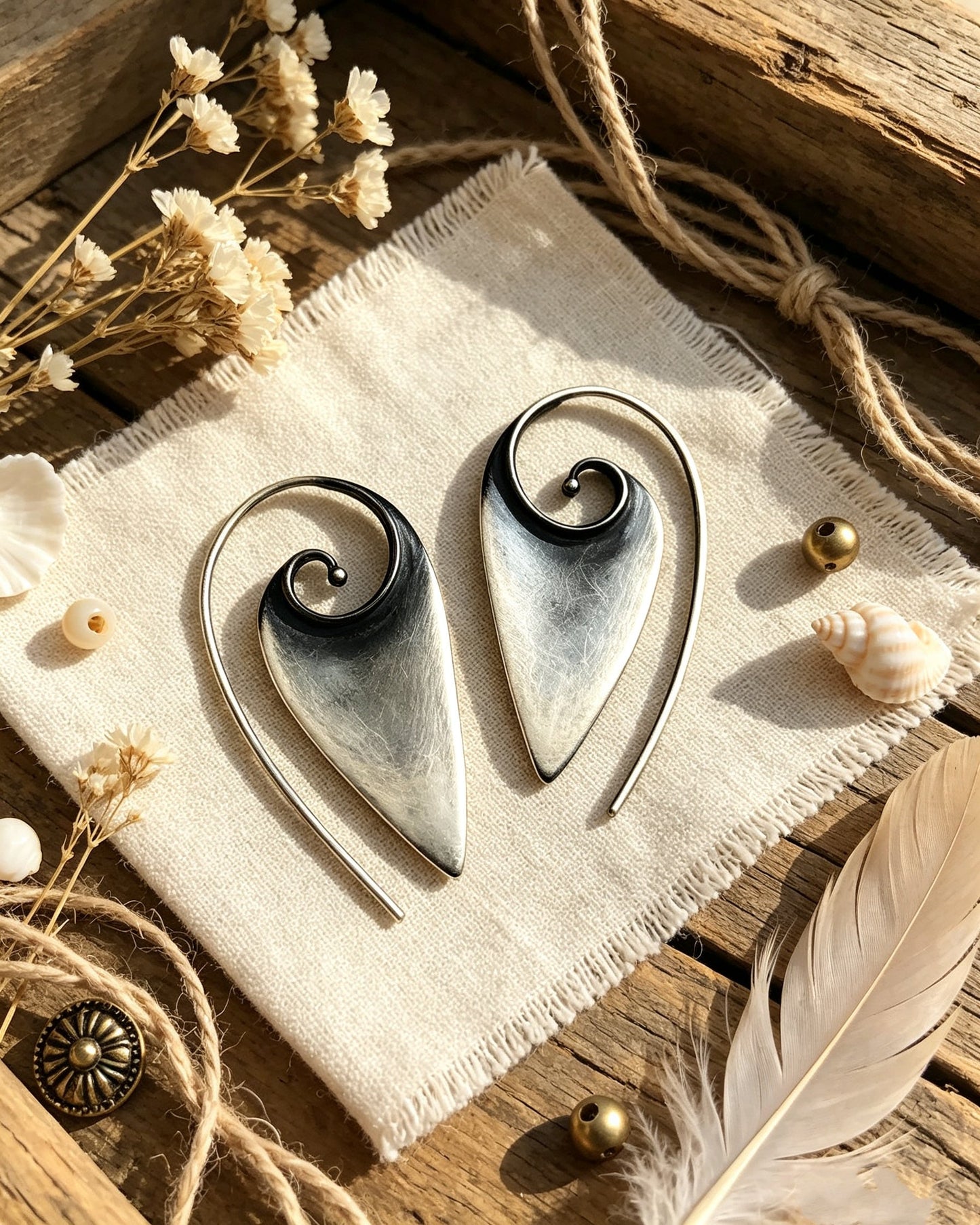 Geometric Triangular Spiral Earrings