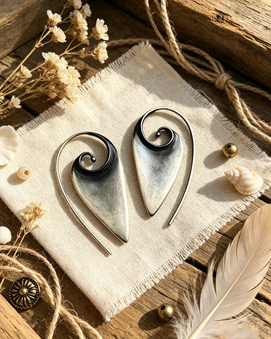 Geometric Triangular Spiral Earrings