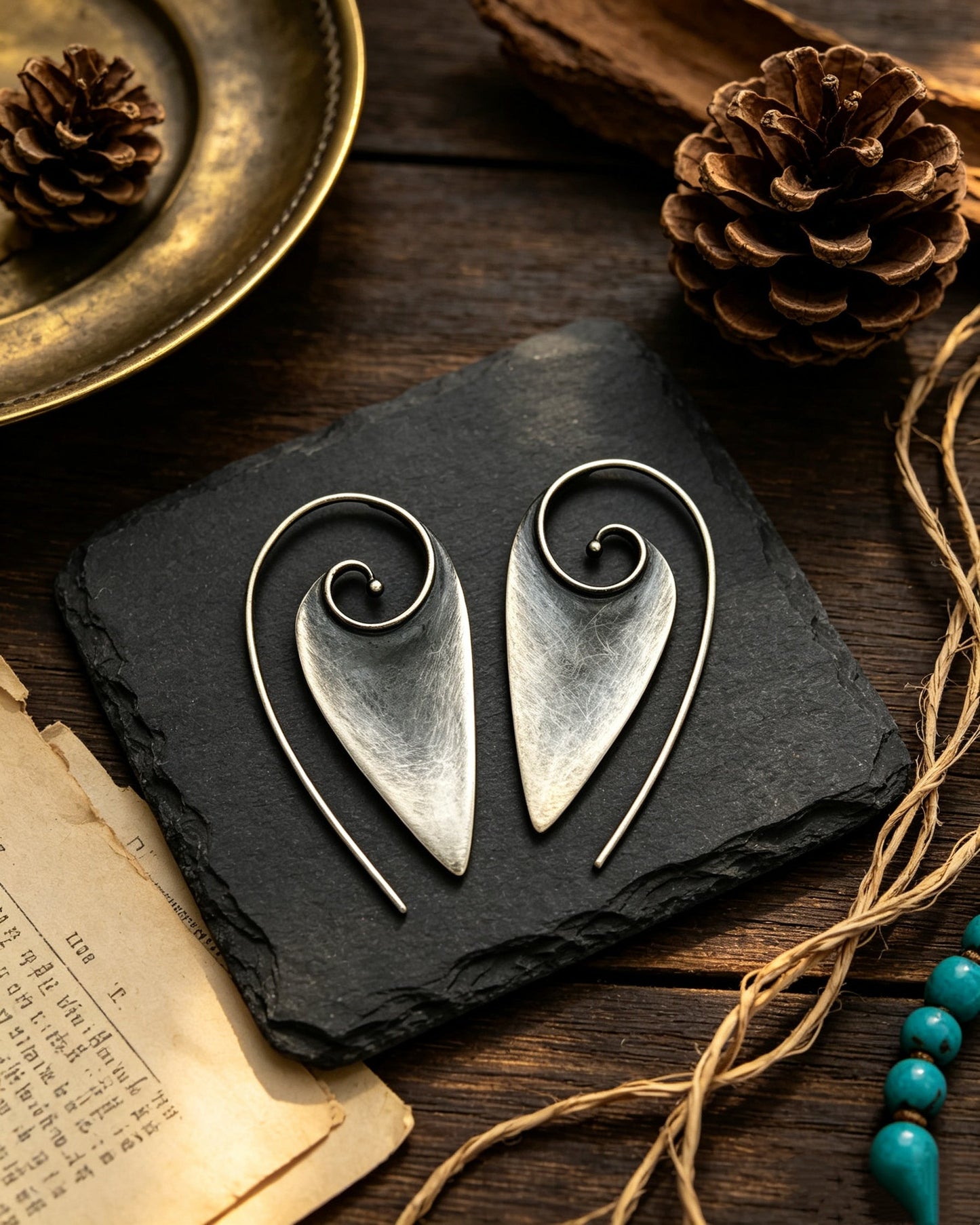 Geometric Triangular Spiral Earrings