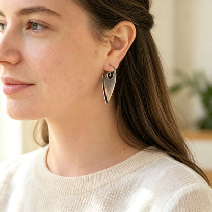 Geometric Triangular Spiral Earrings