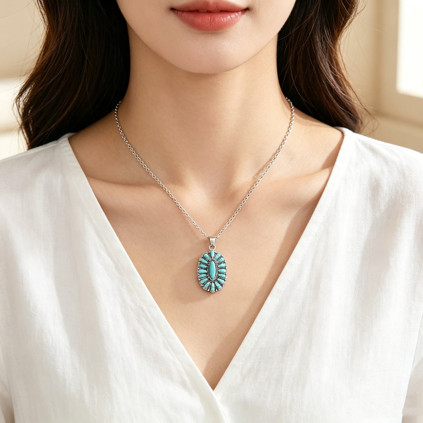 National Style Turquoise Necklace