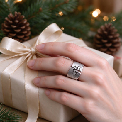 Titanium Steel Life Tree Ring