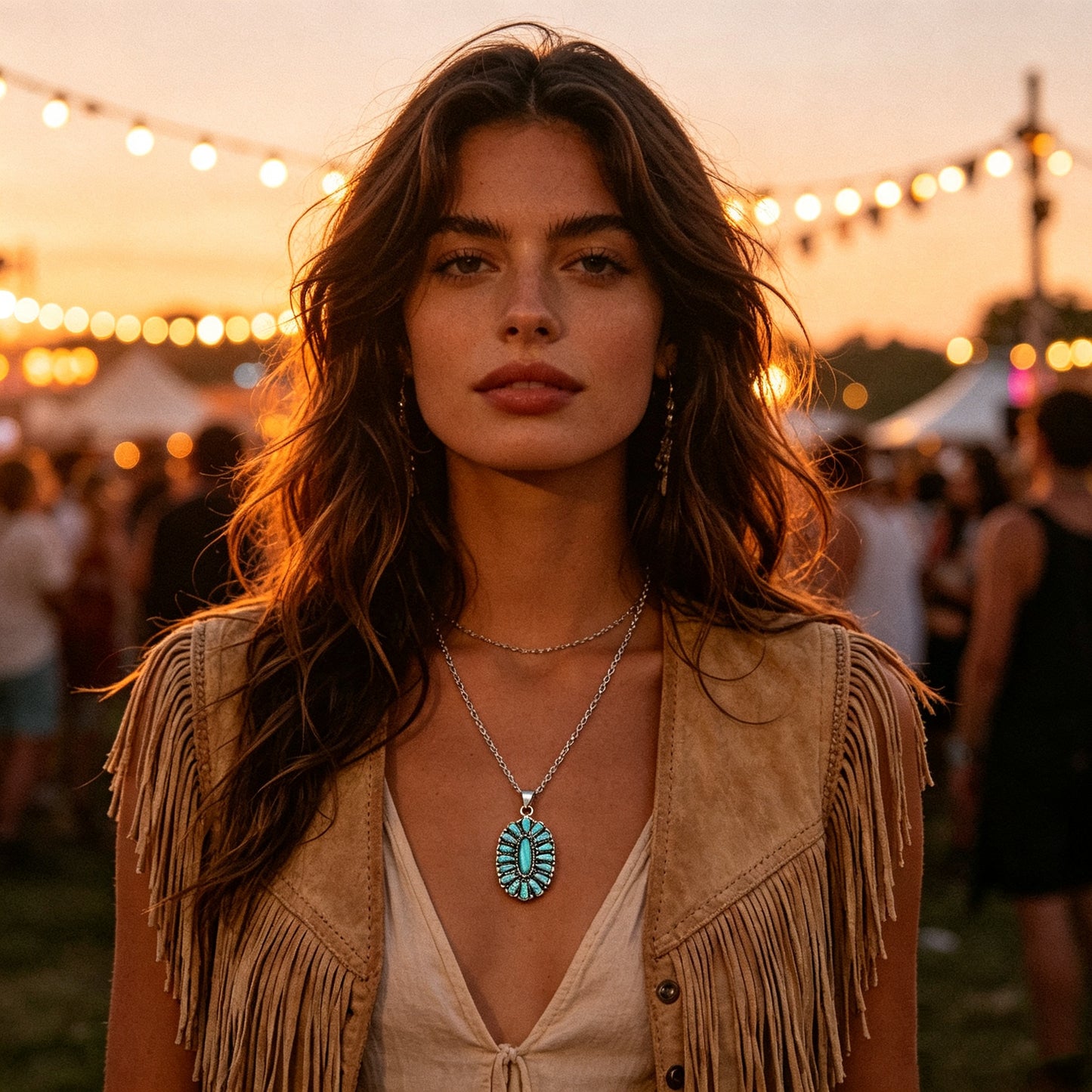 National Style Turquoise Necklace