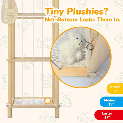 CHIESMA | Stuffed Animal Storage or Organizer, Wooden Zoo Cage Toy Holder
