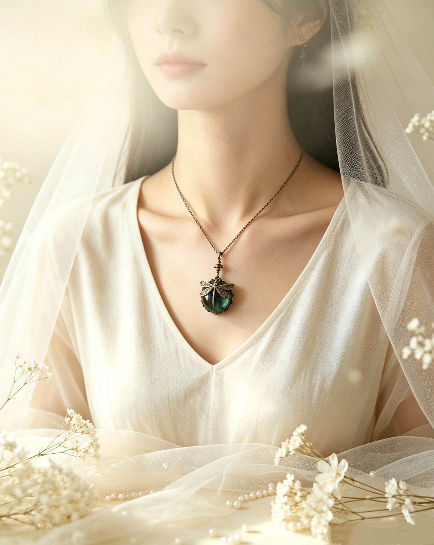 Crystal Dragonfly Pendant Necklace