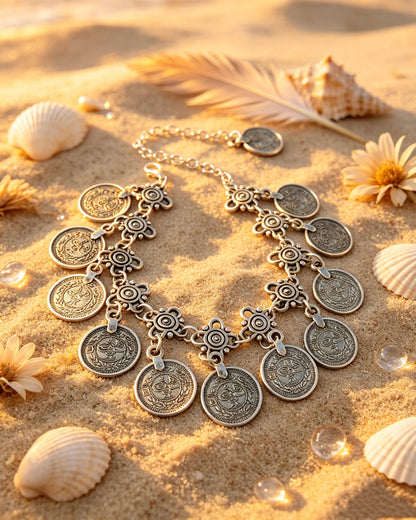 DIY Vintage-style Coin Anklet
