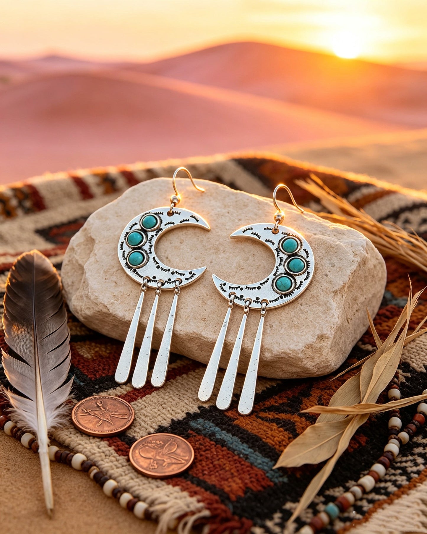 Turquoise Tassel Earrings
