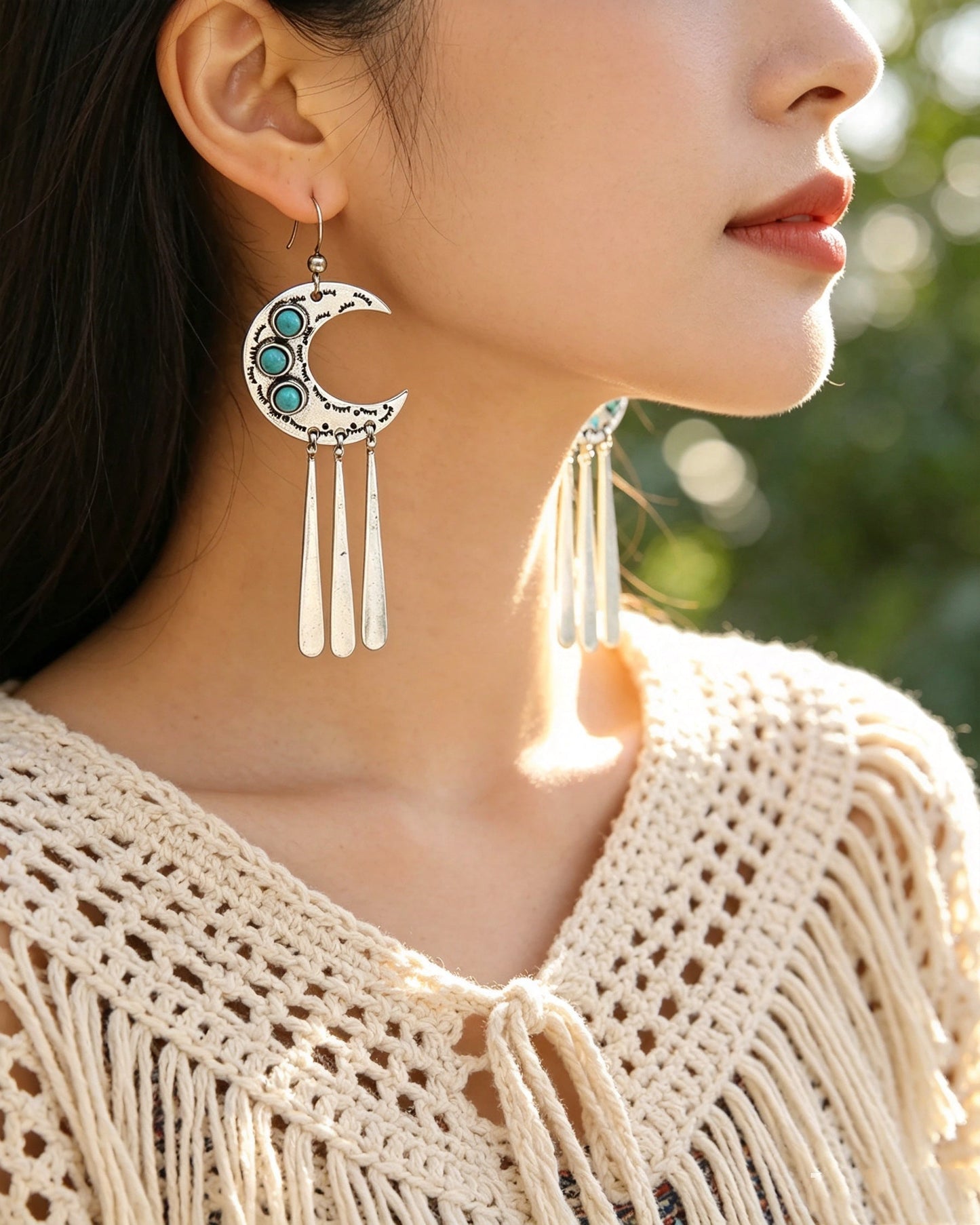 Turquoise Tassel Earrings