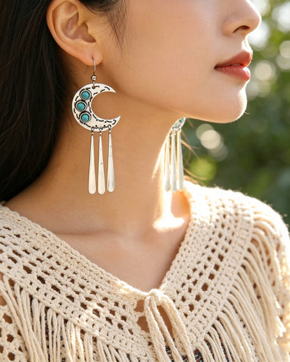 Turquoise Tassel Earrings