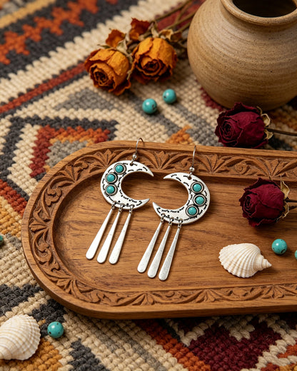 Turquoise Tassel Earrings