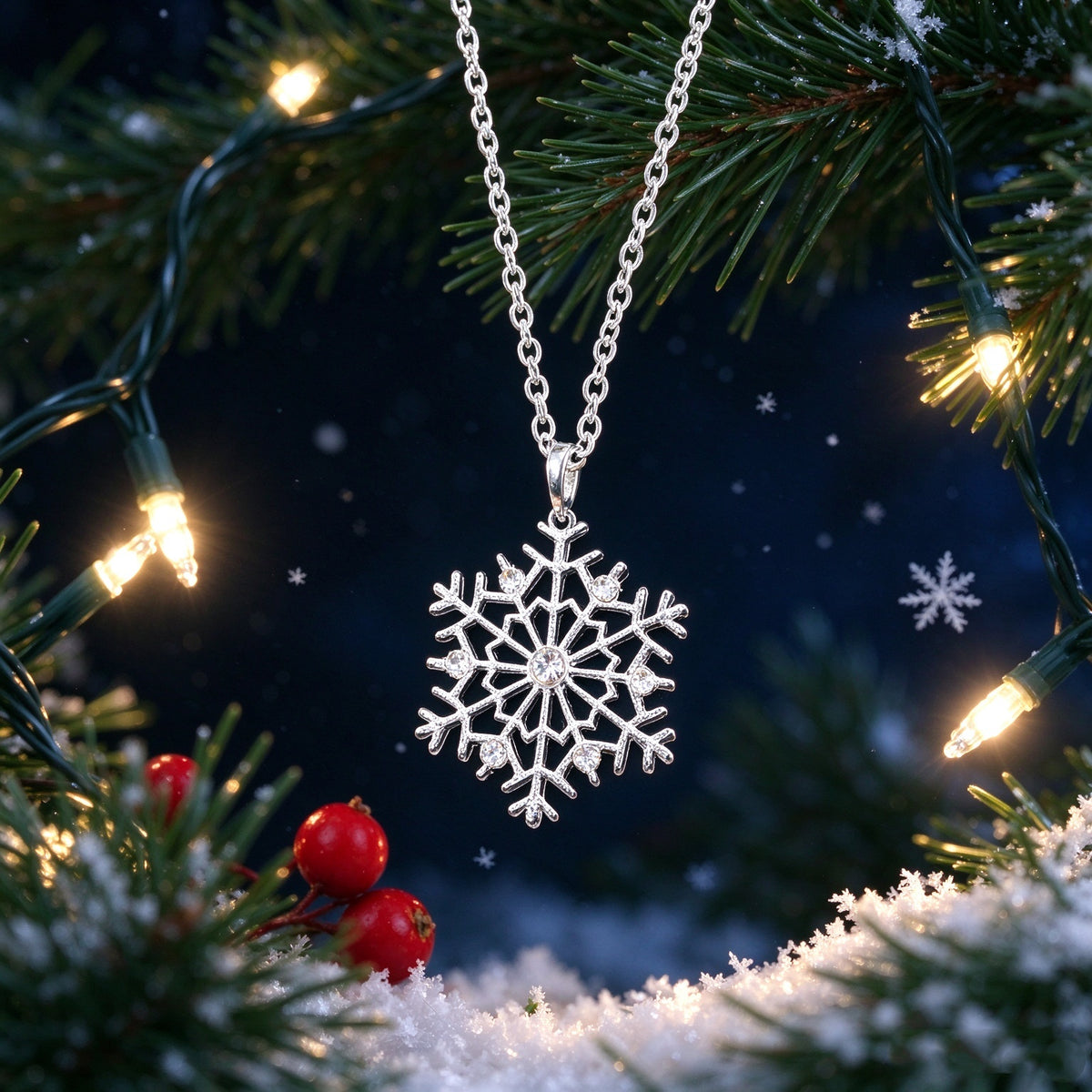 Fashionable Snowflake Diamond Necklace