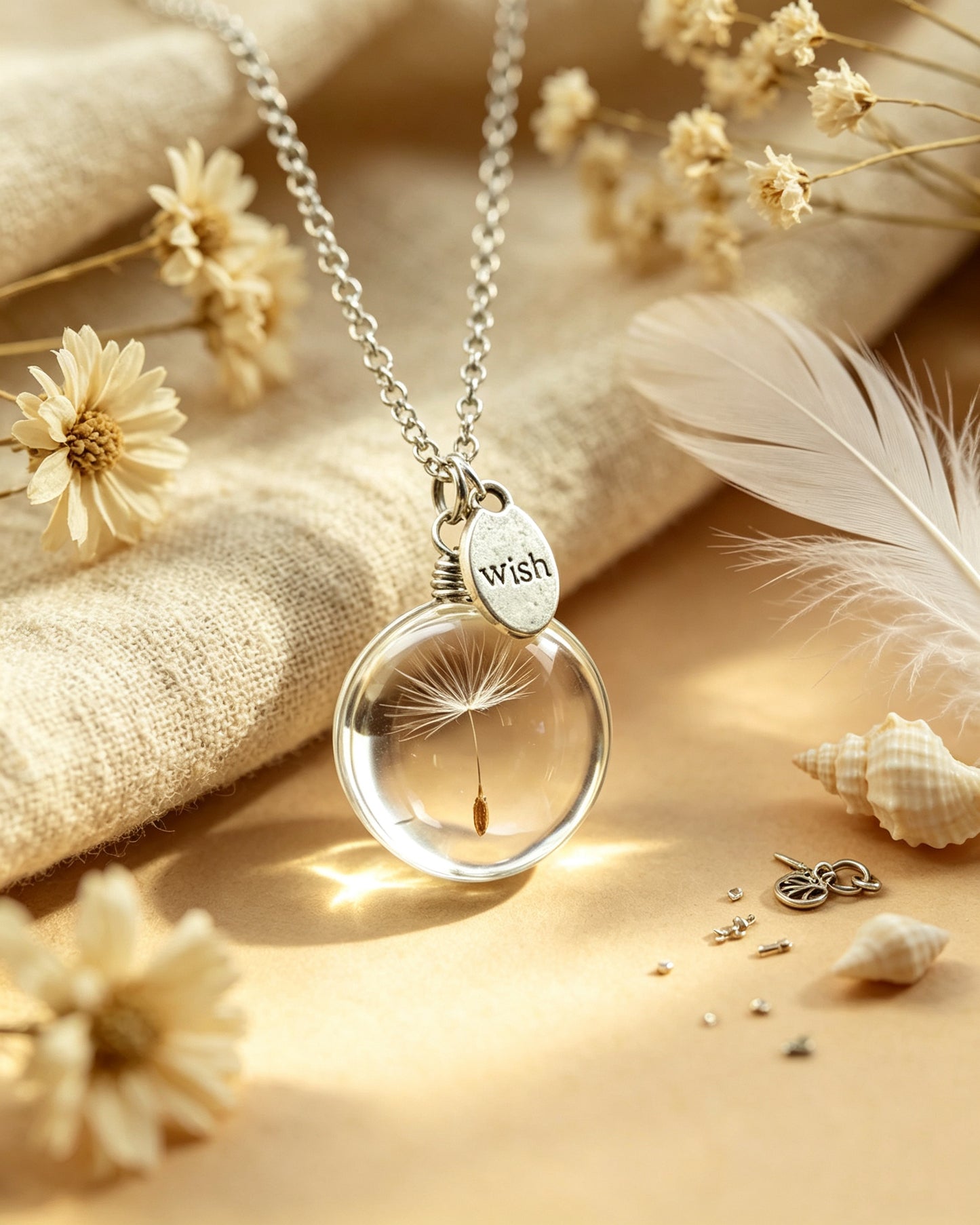 Dandelion Time Gem Necklace