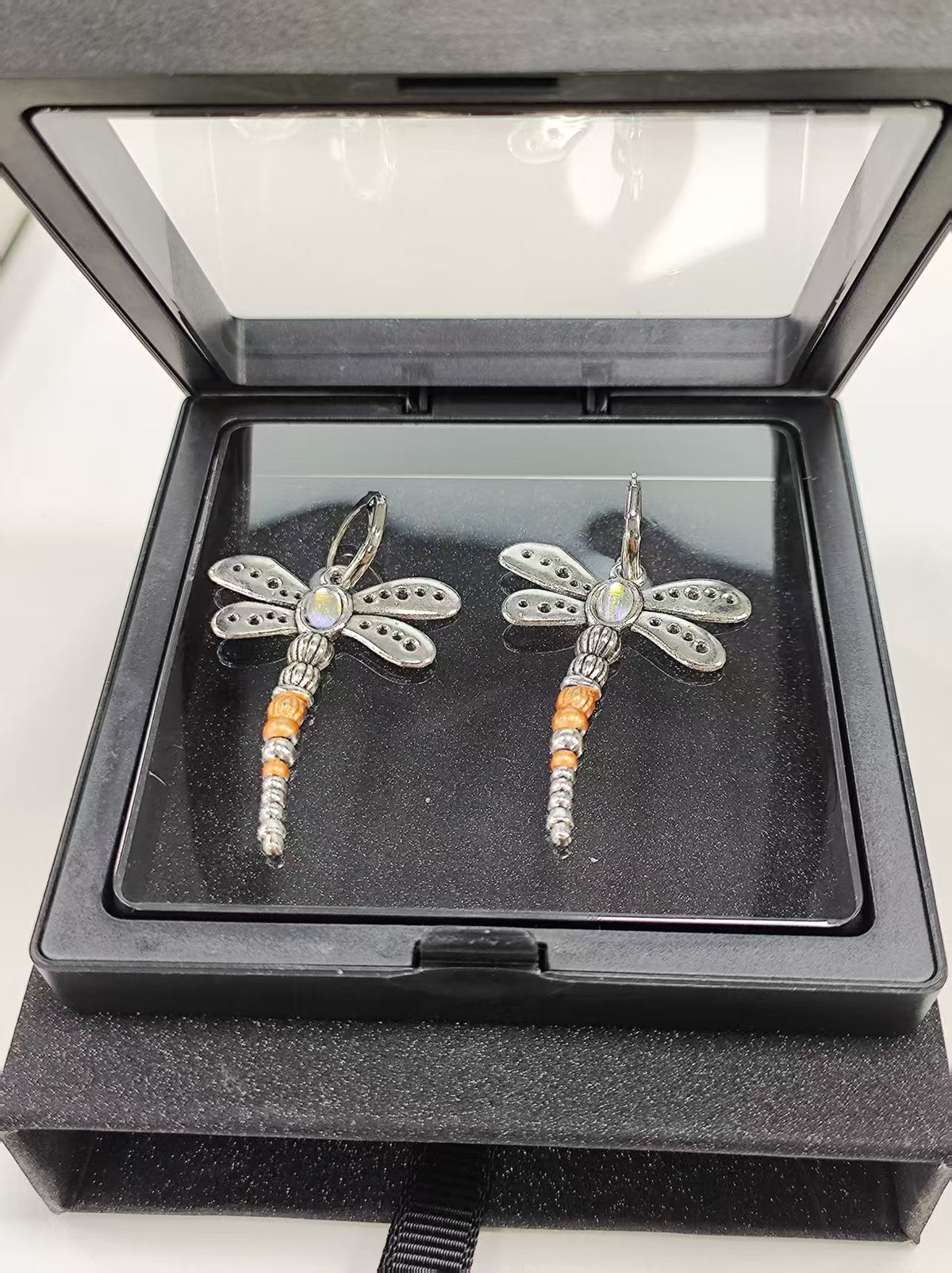 Dragonfly Moonstone Earrings