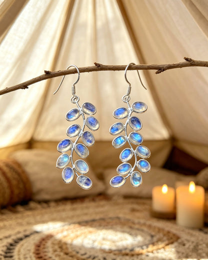 Moonstone Leaf Earrings