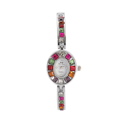 Colored Gemstone Inlaid Watch