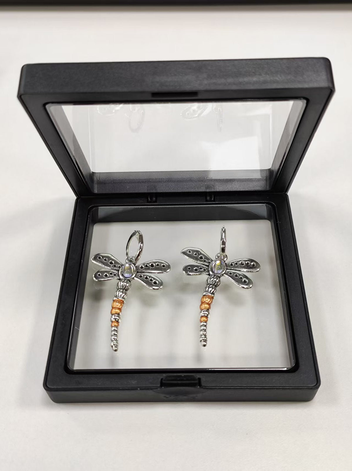 Dragonfly Moonstone Earrings