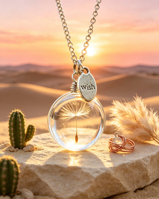 Dandelion Time Gem Necklace