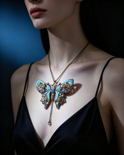 Hollowed-Out Butterfly Necklace