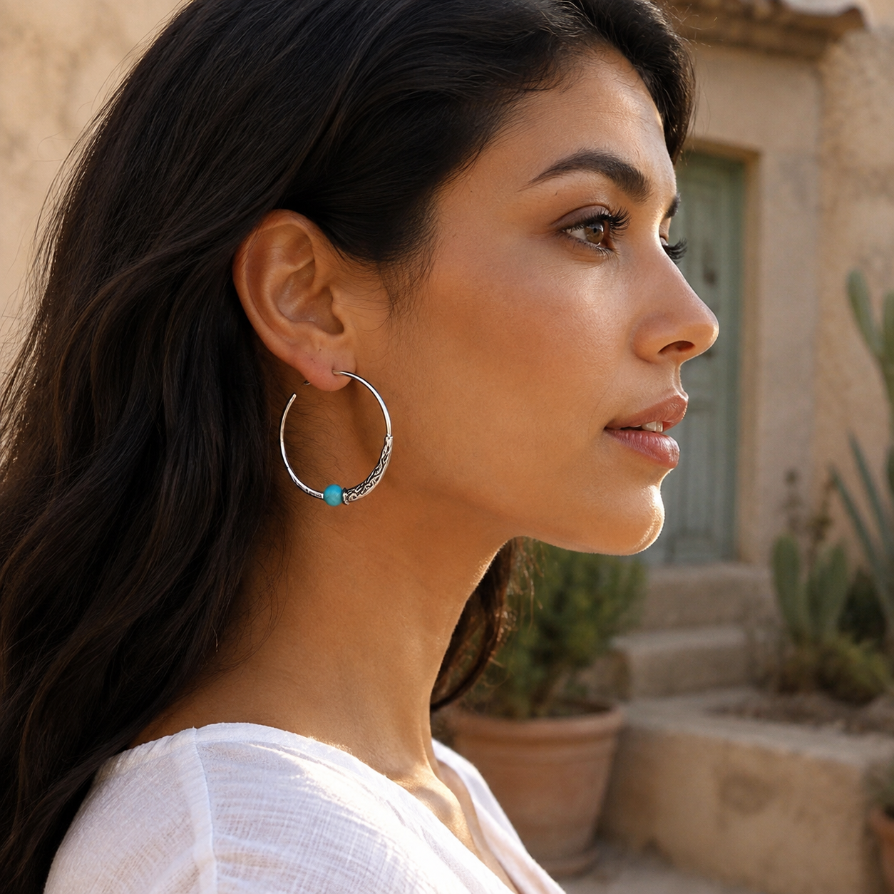 Punk-style Turquoise Earrings