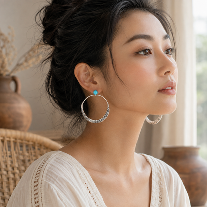 Punk-style Turquoise Earrings