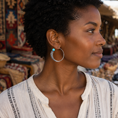 Punk-style Turquoise Earrings