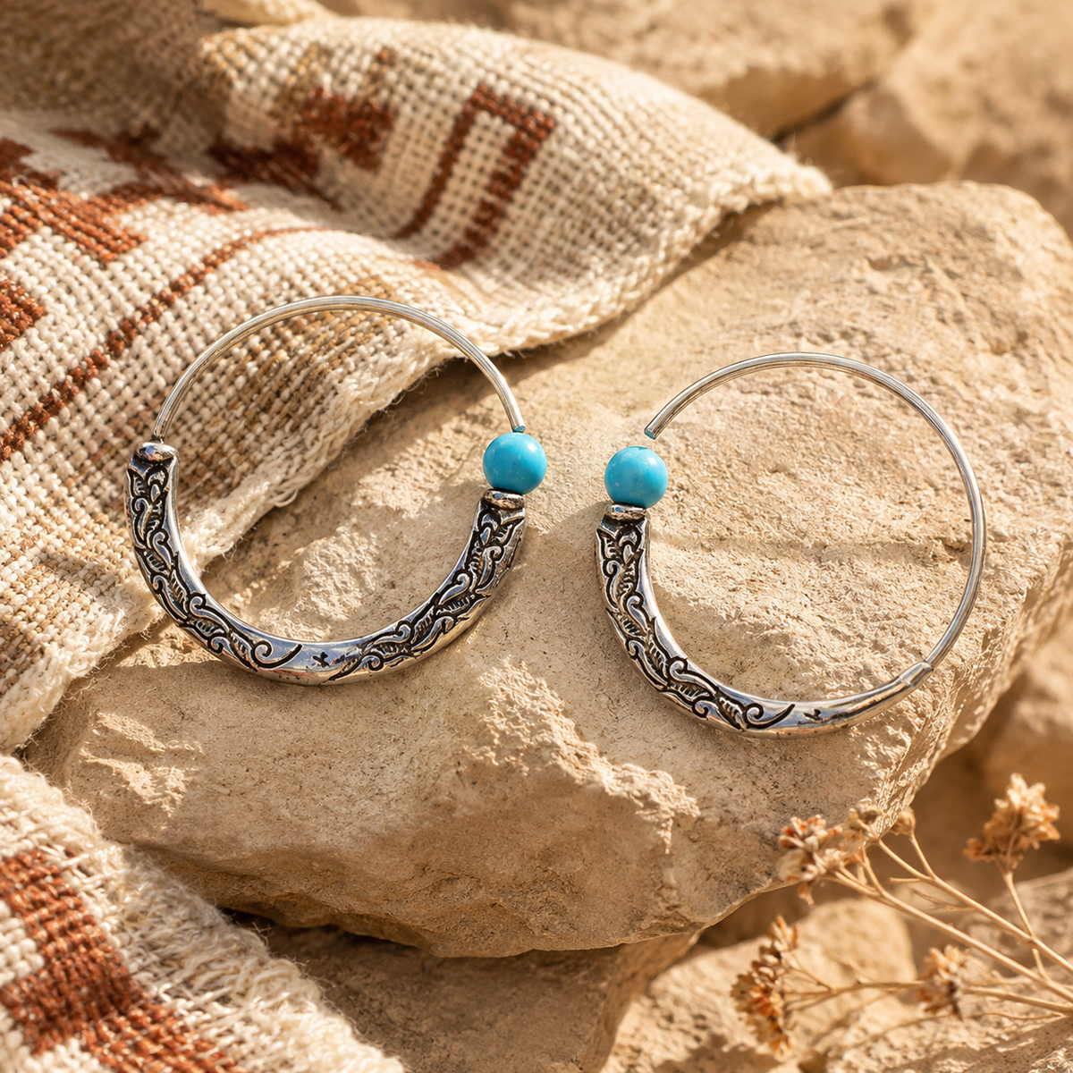 Punk-style Turquoise Earrings