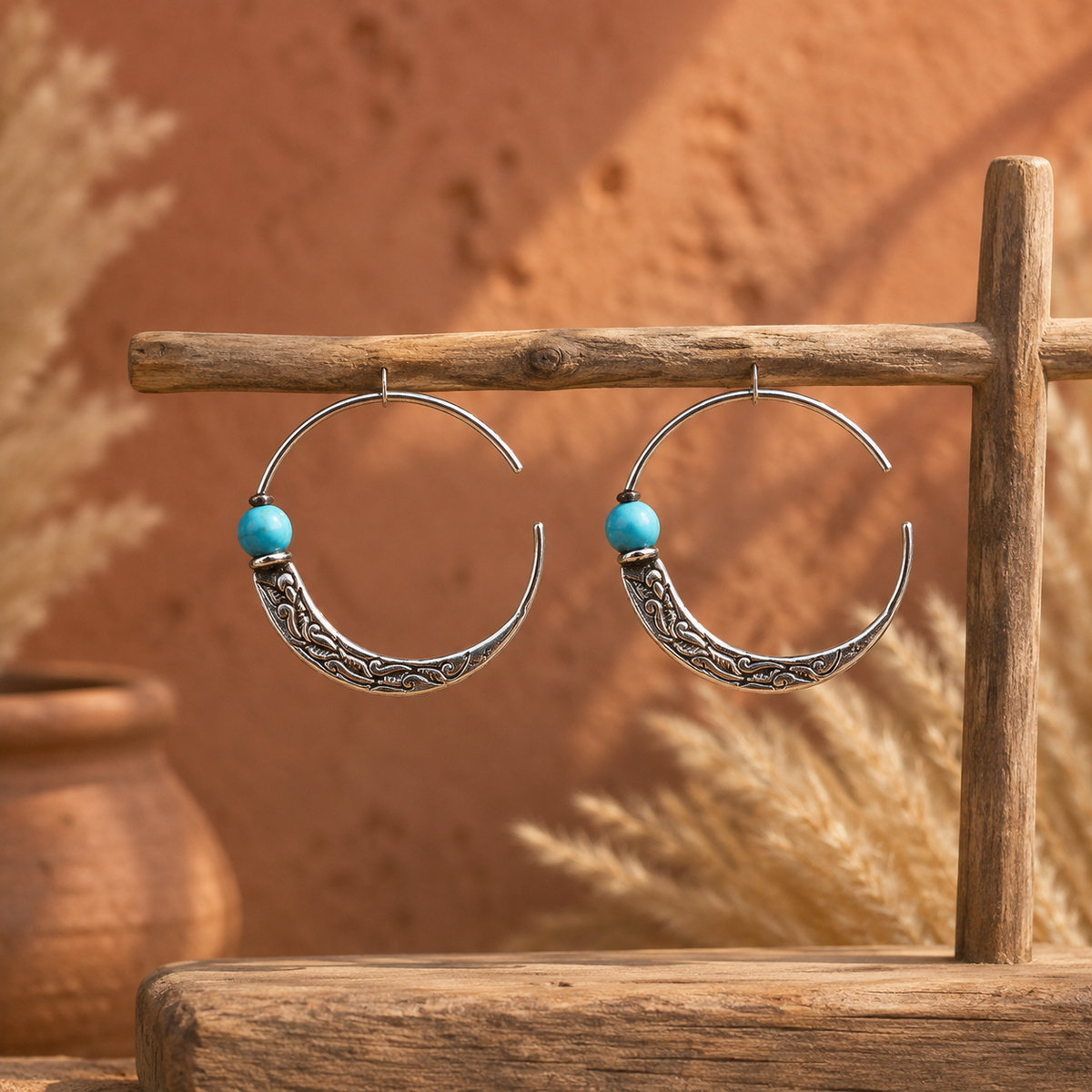 Punk-style Turquoise Earrings