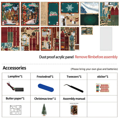 Christmas DIY Book Nook Kit | Wooden Miniature House Puzzle for Adults