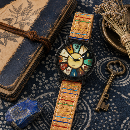Wood Grain Rotating Dial Watch