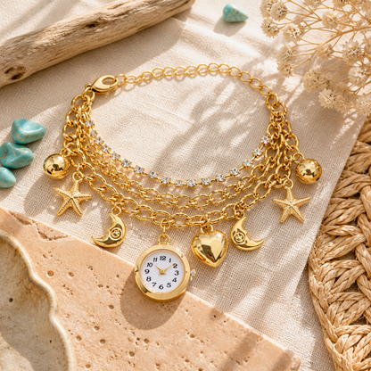 Gold Accessories Fashion Pendant Watch