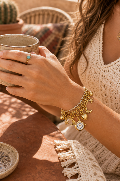 Gold Accessories Fashion Pendant Watch