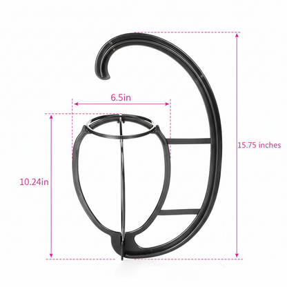 CHIESMA 3-Pack Hanging Wig Stand – Portable Collapsible Wig Hanger for Styling & Drying (Black)