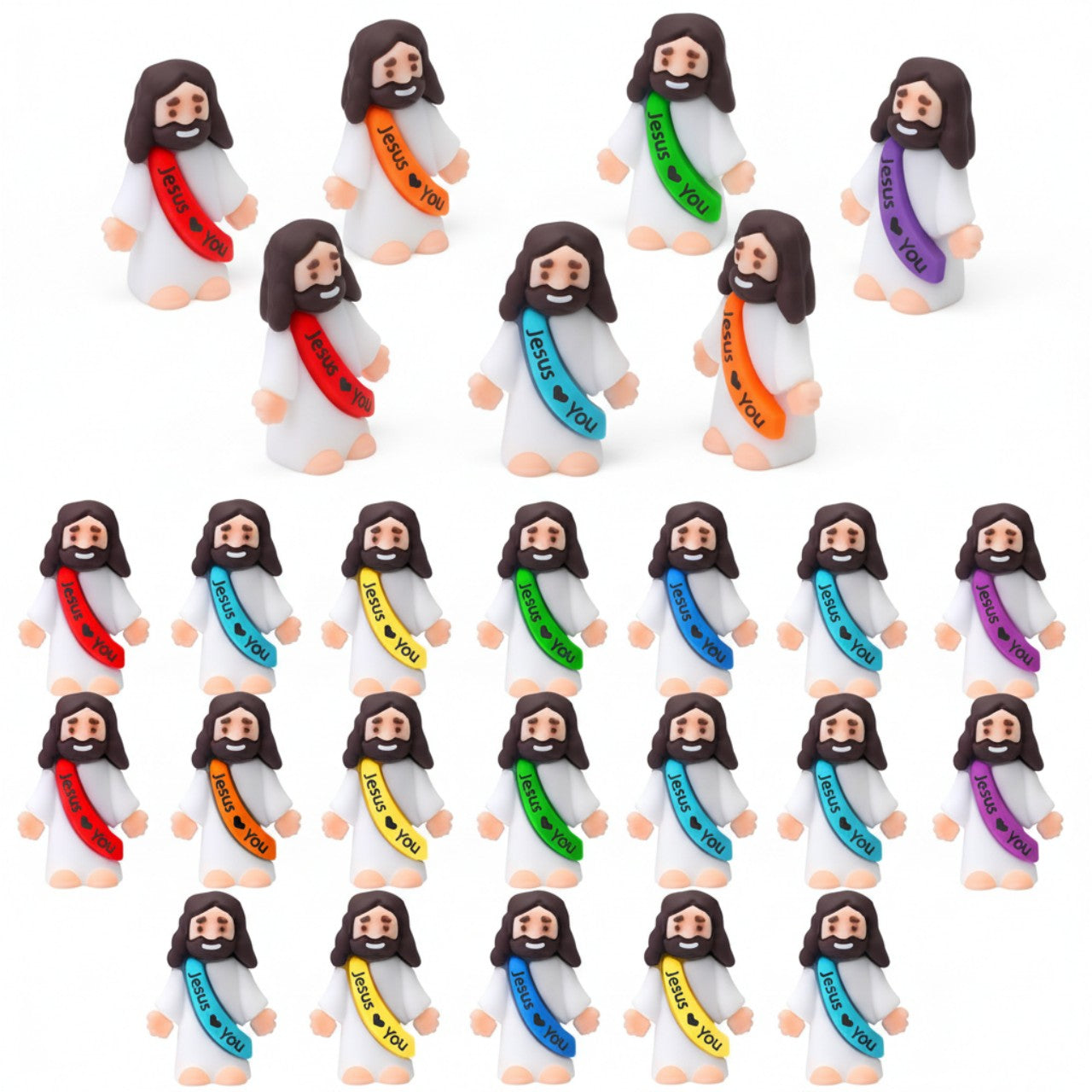 Mini Jesus Figurines 50-Pack – Faith Tokens for Sharing & Events